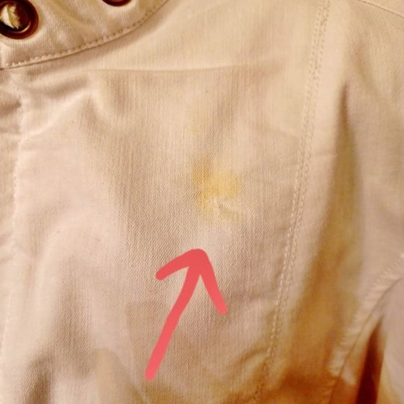 OSO Casuals White DENIM Spring Bomber Jacket w/ Metal Rings XL Orig $120+Tax NWD - Picture 7 of 11